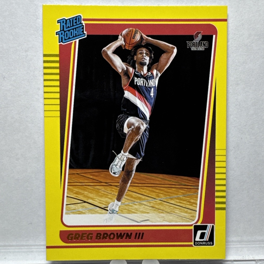 2021-22 Panini Donruss - Rated Rookie Greg Brown III #245 Yellow Flood (RC)